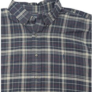 Ralph Lauren Blake Plaid Short Sleeve Button Down Shirt XXL 100 Cotton
